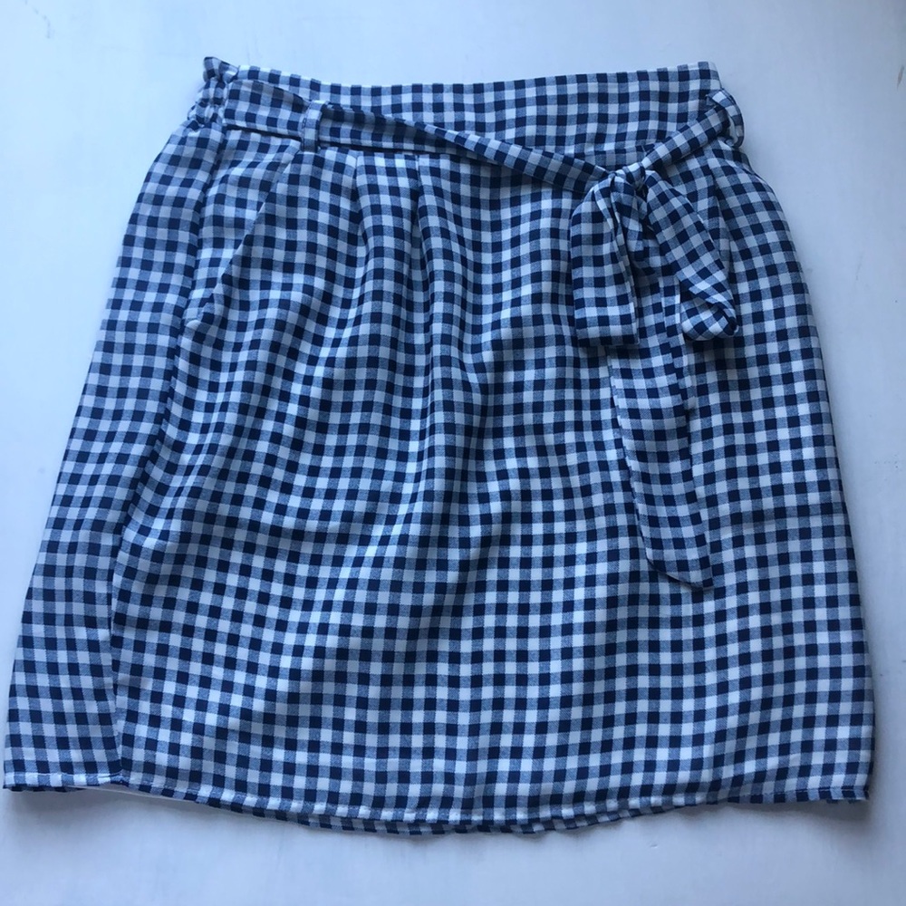 Blue and White Gingham Skirt